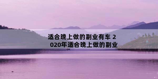 适合晚上做的副业有车 2020年适合晚上做的副业